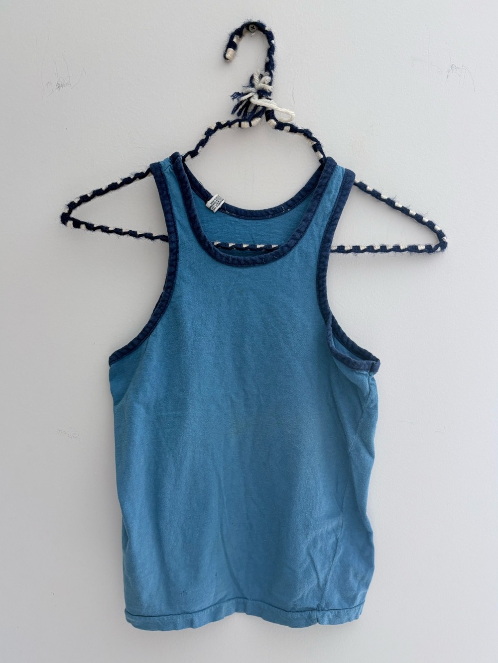 Blue Women's Tank Top with Dark Trim